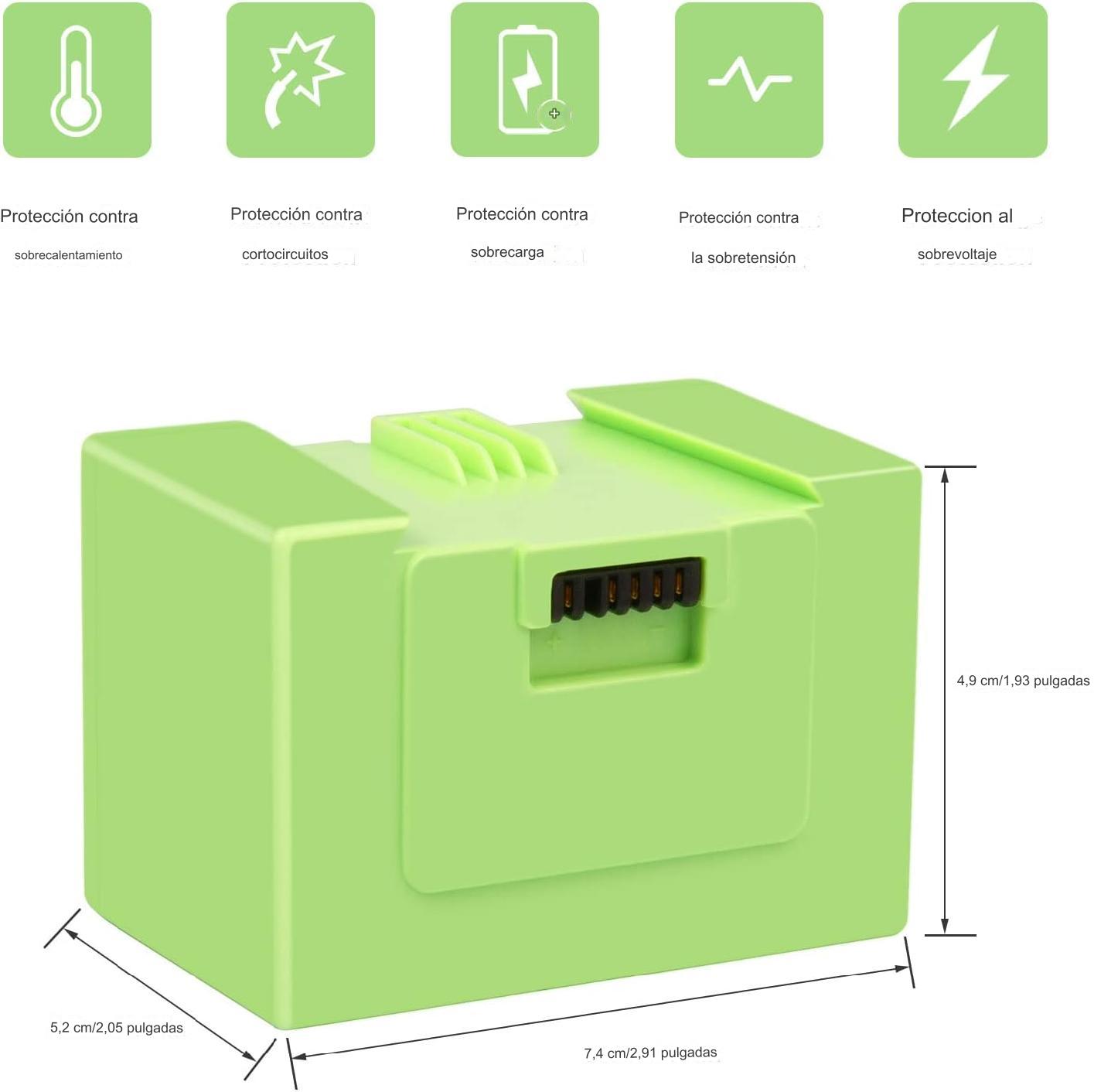 Bateria 4000mAh: Compatible con Roomba Irobot series E, I y J