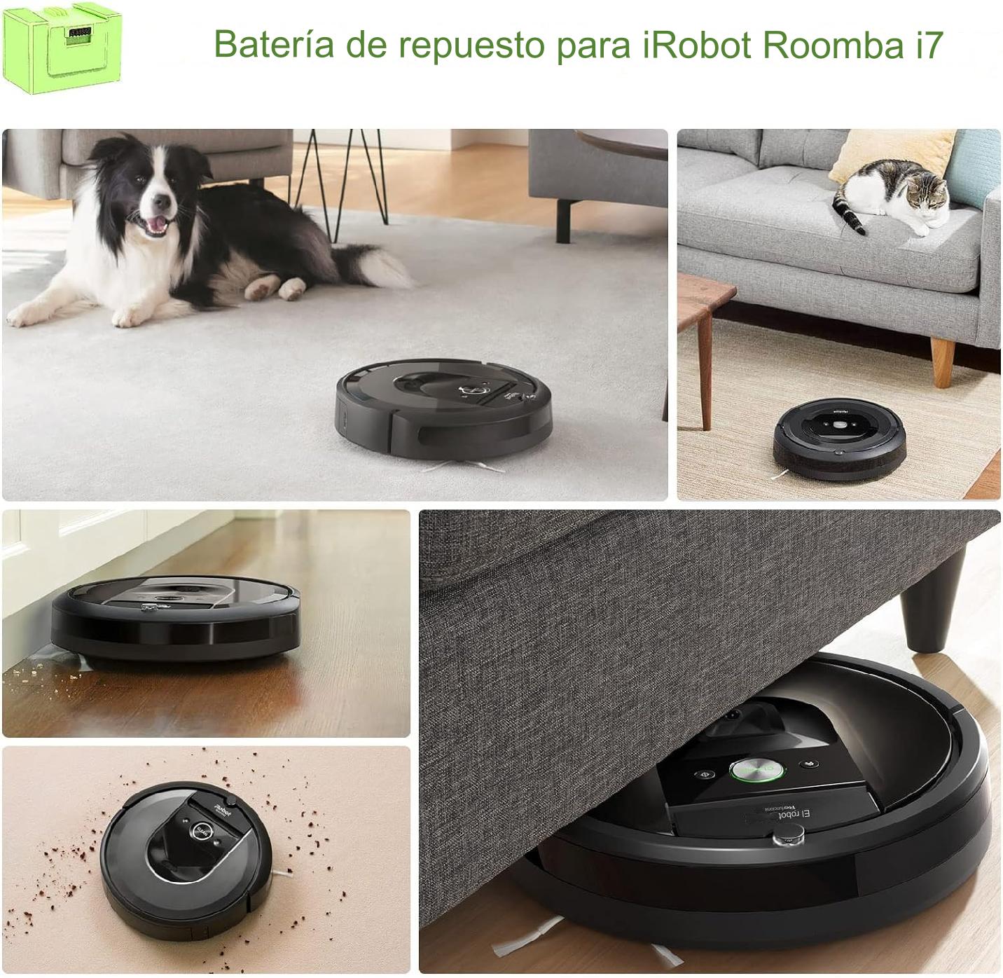 Bateria 4000mAh: Compatible con Roomba Irobot series E, I y J