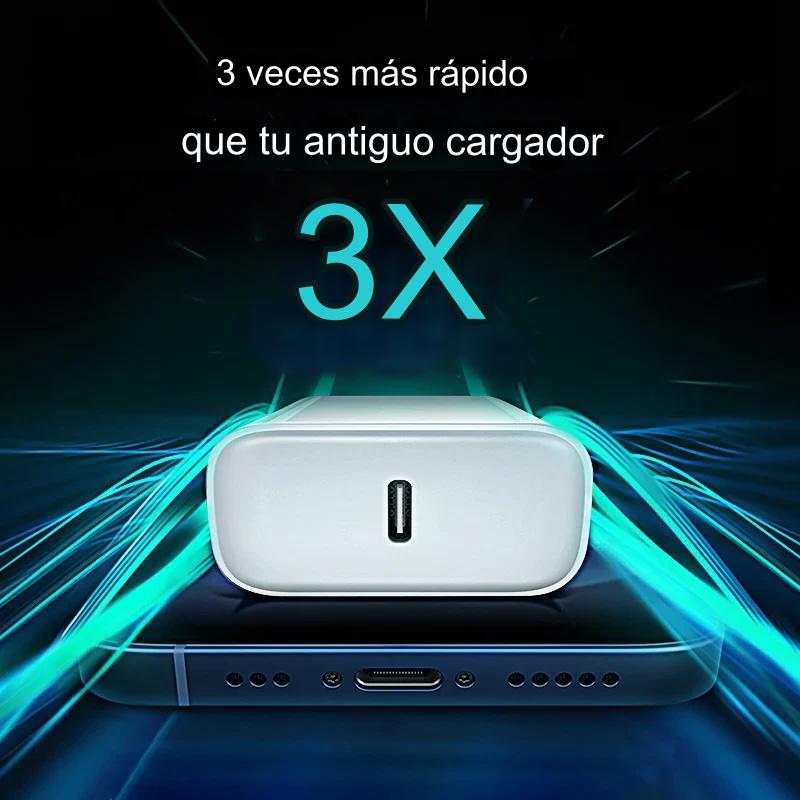 Cargador rápido USB C 30W para Apple: iPhone e Ipad